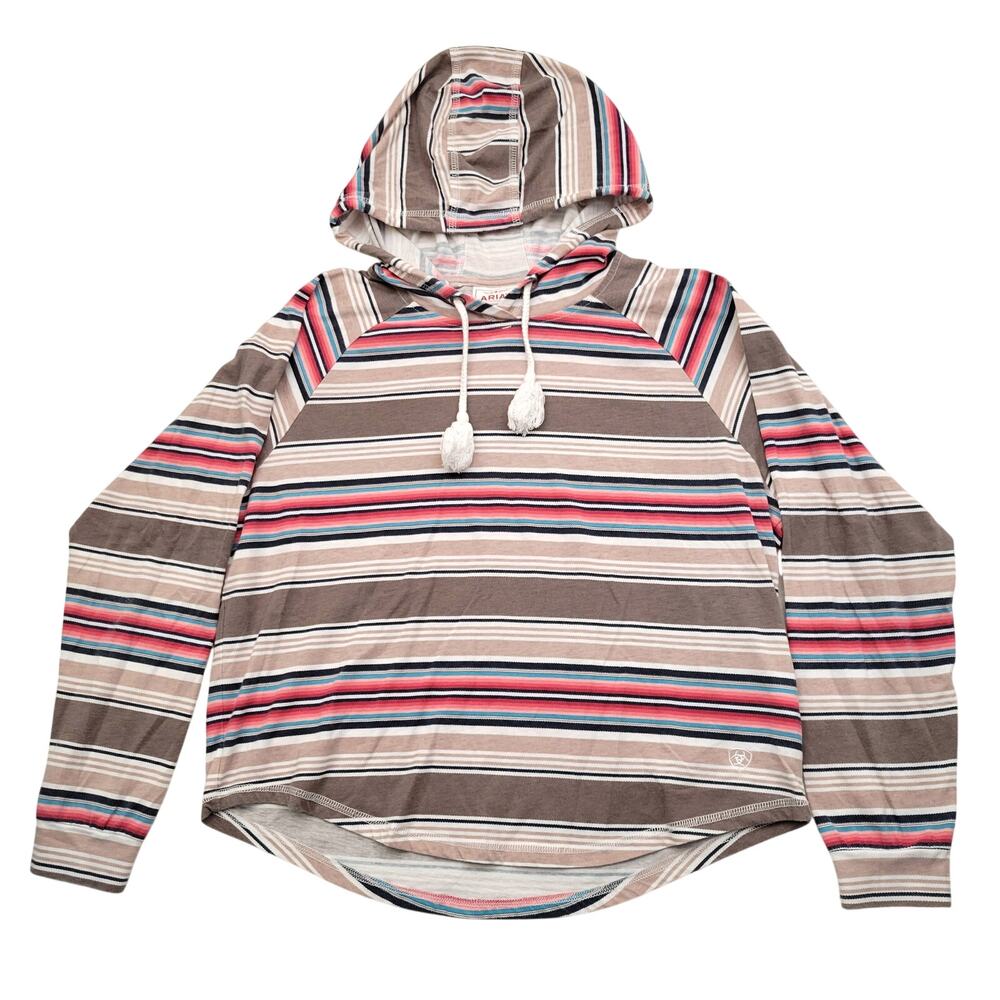 Ariat Hacienda Pullover Hoodie Medium Southwestern Stripe Western Boho Cowgirl